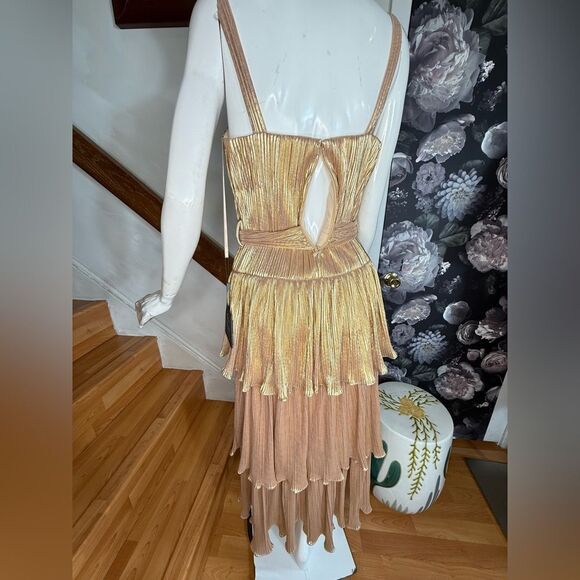 MAC DUGGAL IEENA Ruffle Tiered Buckle Detail Dress/ size 2 - Picture 7 of 9